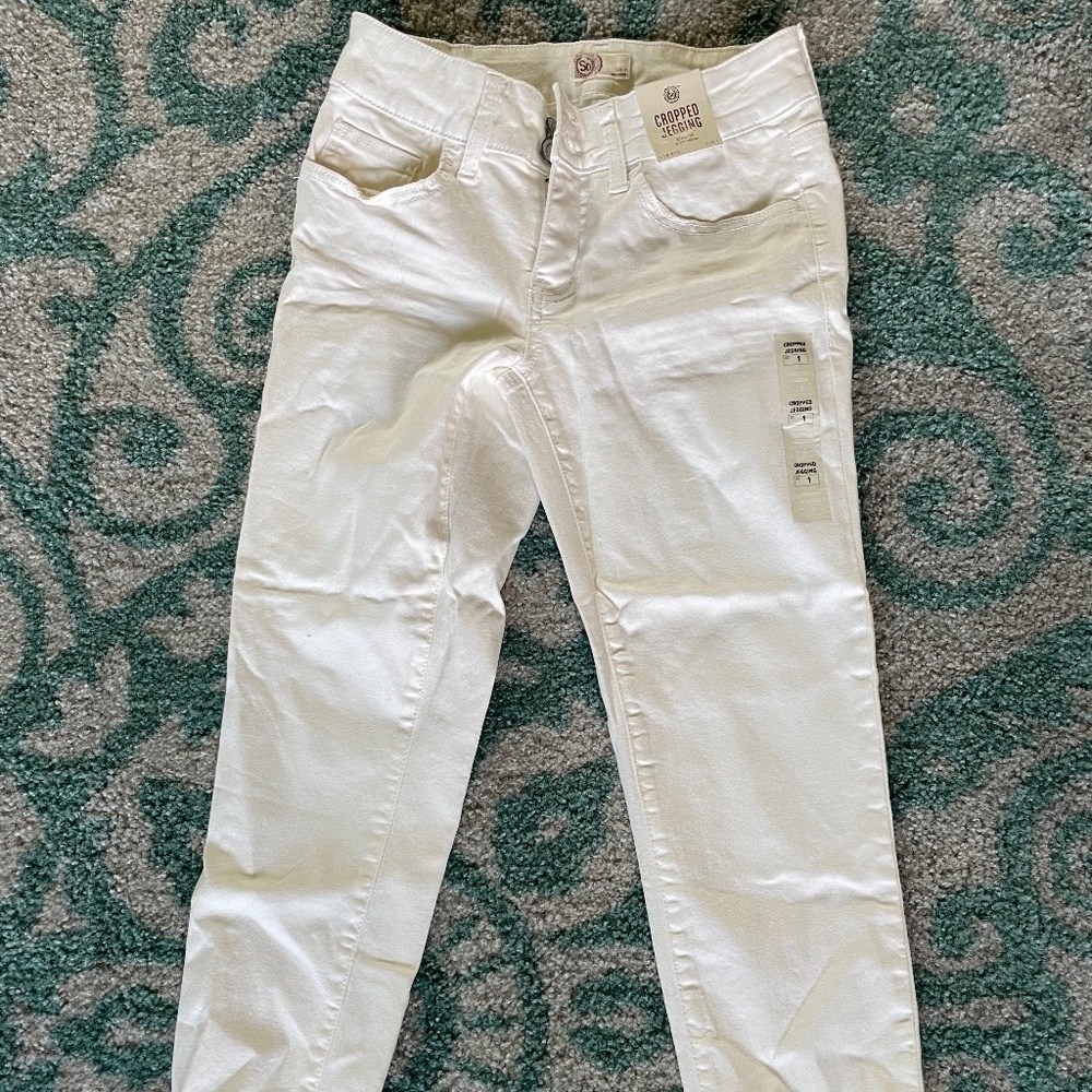 White Cropped jeggings